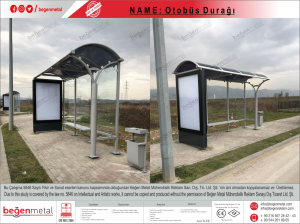 Reklam Panolu Led Işıklı Otobüs Durağı.